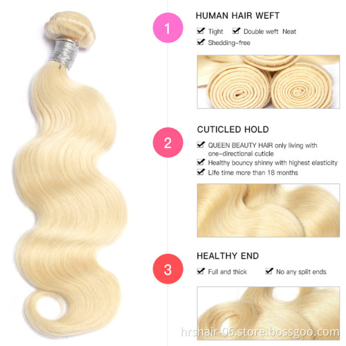 Blonde Human Hair Lace Frontal Natural Hairline Ear To Ear Lace Frontal Brazilian Hair Bundles With Transparent Lace